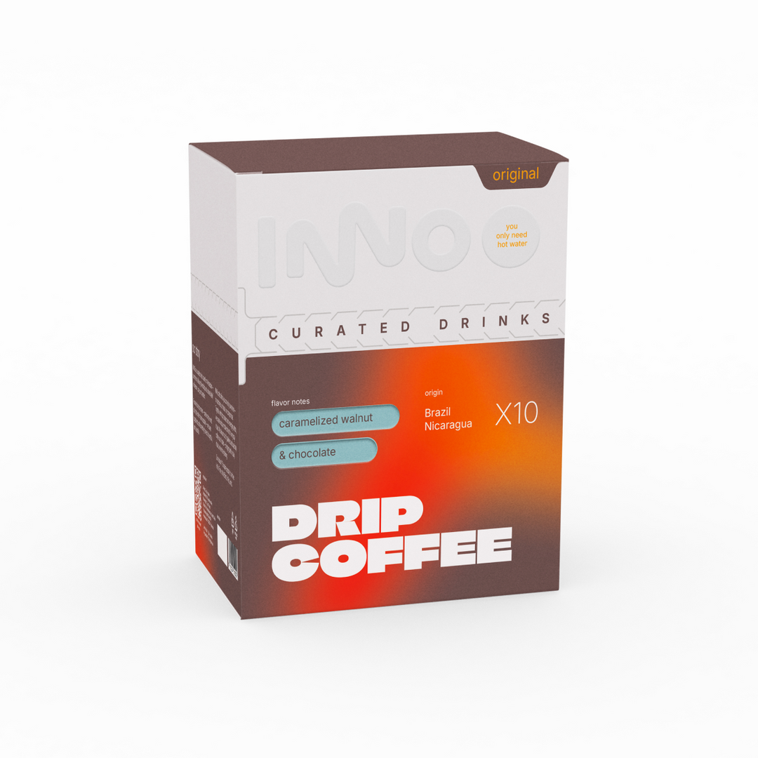 Box of specialty drip coffee from Brazil and Nicaragua